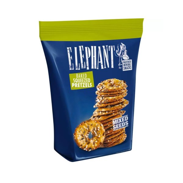 Elephant Squeezed Pretzels Mixed Seeds 180g